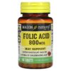 Thực phẩm chức năng Mason Natural Folic Acid 800 mcg 100 Tablets 311845067616
