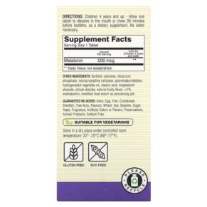 Thực phẩm bổ sung Mason Natural Healthy Kids Melatonin Ages 4 & Up Fruity 60 Tablets 311845185457