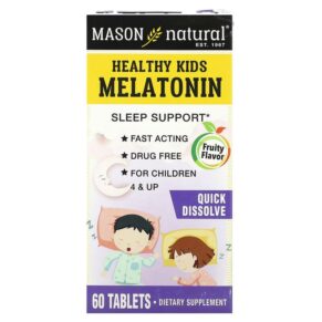 Thực phẩm chức năng Mason Natural Healthy Kids Melatonin Ages 4 & Up Fruity 60 Tablets 311845185457