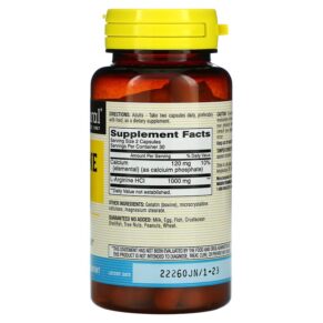 Thực phẩm bổ sung Mason Natural L-Arginine 500 mg 60 Capsules 311845126450