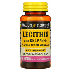 Thực phẩm chức năng Mason Natural Lecithin with Kelp/B6 Plus Apple Cider Vinegar 100 Softgels 311845059819