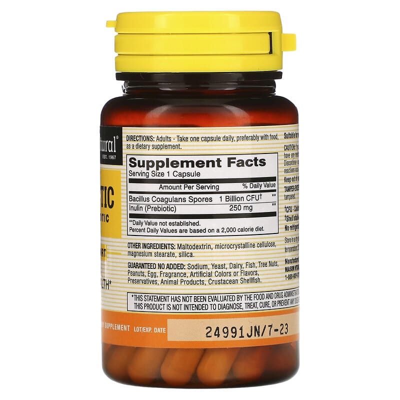 Mason Natural Probiotic with Prebiotic 40 Veggie Capsules 2 Thực phẩm bổ sung Mason Natural Probiotic with Prebiotic 40 Veggie Capsules 311845158840