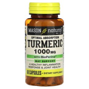Thực phẩm chức năng Mason Natural Turmeric with BioPerine 1.000 mg 60 Capsules 311845183255