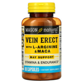 Thực phẩm chức năng Mason Natural Vein Erect with L-Arginine & Maca 80 Capsules 311845134981