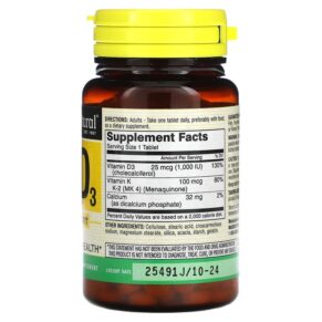 Thực phẩm bổ sung Mason Natural Vitamin K2 Plus Vitamin D3 100 Tablets 311845162618