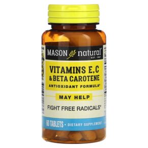Thực phẩm chức năng Mason Natural Vitamins E C & Beta Carotene 60 Tablets 311845117656