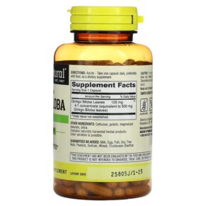 Thực phẩm bổ sung Mason Natural Whole Herb Ginkgo Biloba 180 Capsules 311845177377