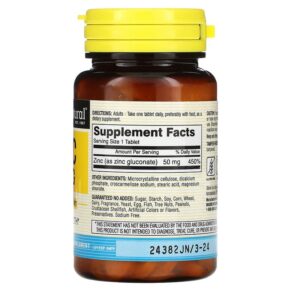 Thực phẩm bổ sung Mason Natural Zinc 50 mg 100 Tablets 311845069115