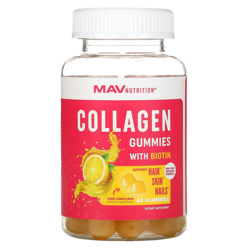 MAV Nutrition Collagen Gummies with Biotin Yummy Lemon 60 Gummies 8 Thực phẩm chức năng MAV Nutrition Collagen Gummies with Biotin Yummy Lemon 60 Gummies 850018273015