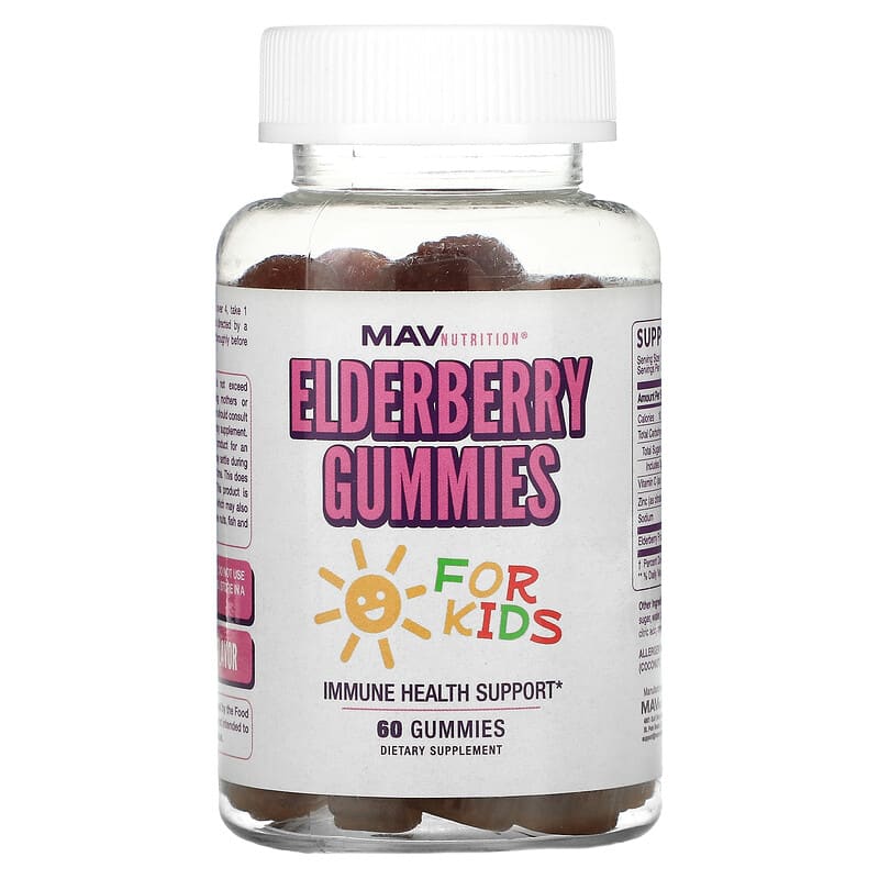 MAV Nutrition Elderberry Gummies For Kids Raspberry 60 Gummies 8 Thực phẩm chức năng MAV Nutrition Elderberry Gummies For Kids Raspberry 60 Gummies 850018273046
