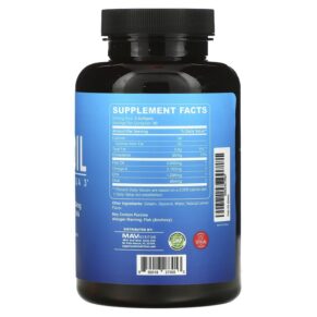 Thực phẩm bổ sung MAV Nutrition Fish Oil Premium Omega 3 Natural Lemon 120 Softgels 850018273053