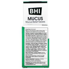Thực phẩm bổ sung MediNatura BHI Mucus Relief 100 Tablets 787647100088