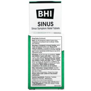 Thực phẩm bổ sung MediNatura BHI Sinus 100 Tablets 787647100606