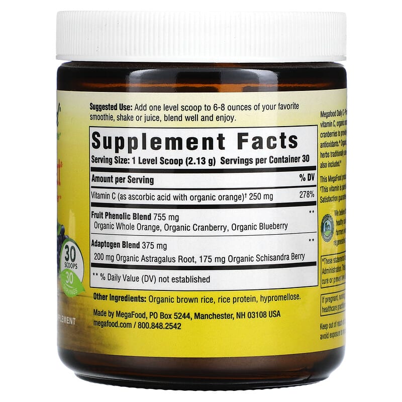 MegaFood Daily C-Protect Nutrient Booster Powder Unsweetened 2.25 oz (63.9 g) 2 Thực phẩm bổ sung MegaFood Daily C-Protect Nutrient Booster Powder Unsweetened 2.25 oz (63.9 g) 051494601372