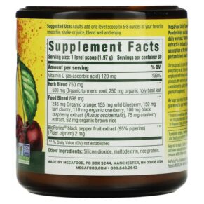 Thực phẩm bổ sung MegaFood Daily Turmeric Nutrient Booster Powder 2.08 oz (59.1 g) 051494601389