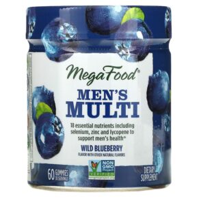 Thực phẩm chức năng MegaFood Men's Multi Wild Blueberry 60 Gummies 051494104354