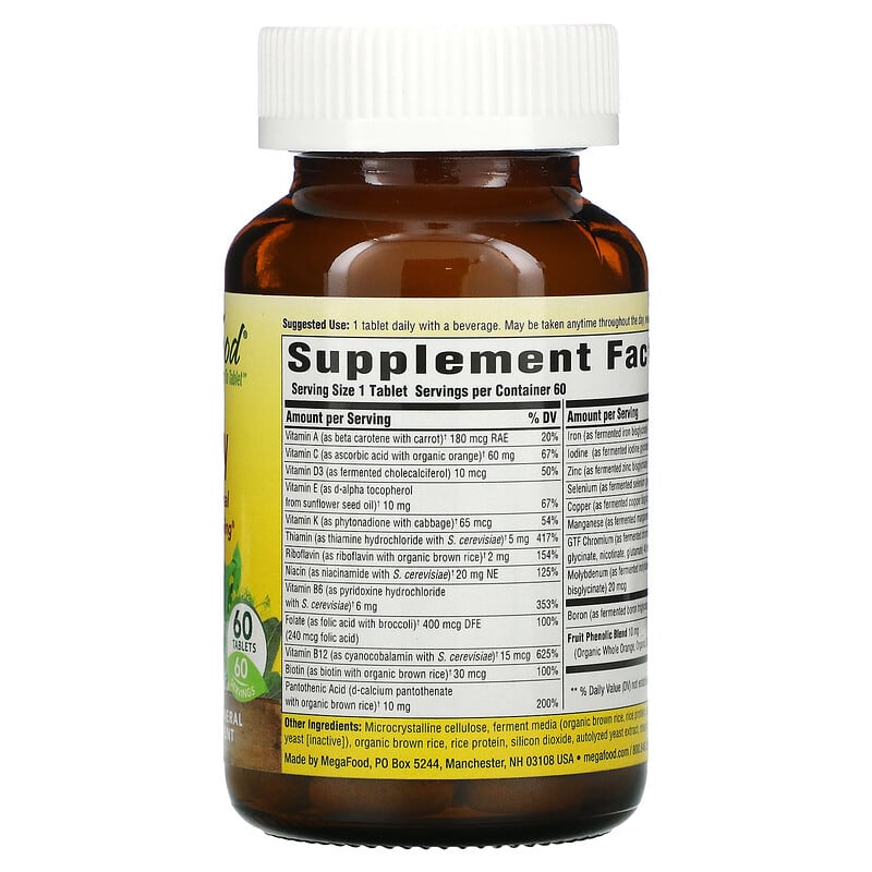 MegaFood One Daily 60 Tablets 2 Thực phẩm bổ sung MegaFood One Daily 60 Tablets 051494101513