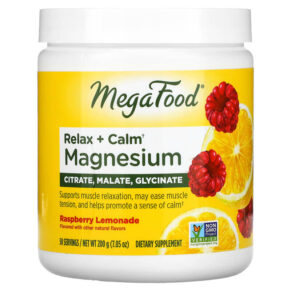 Thực phẩm chức năng MegaFood Relax + Calm Magnesium Raspberry Lemonade 7.05 oz (200 g) 051494601716