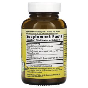Thực phẩm bổ sung MegaFood Vegan B12 30 Tablets 051494120019