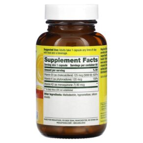 Thực phẩm bổ sung MegaFood Vitamin D3 125 mcg (5.000 IU) 60 Capsules 051494104385