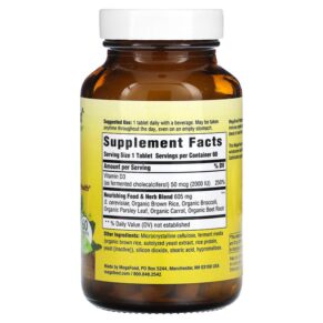 Thực phẩm bổ sung MegaFood Vitamin D3 50 mcg (2.000 IU) 60 Tablets 051494102213