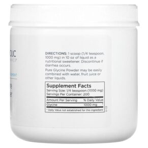 Thực phẩm bổ sung Metabolic Maintenance Glycine Powder 7 oz (200 g) 838287001201