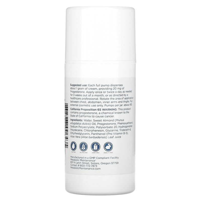 Metabolic Maintenance Progeste Cream 3.5 fl oz (100 ml) 2 Thực phẩm bổ sung Metabolic Maintenance Progeste Cream 3.5 fl oz (100 ml) 838287006435