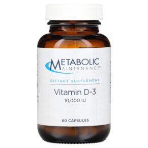 Thực phẩm chức năng Metabolic Maintenance Vitamin D-3 10.000 IU 60 Capsules 838287005117
