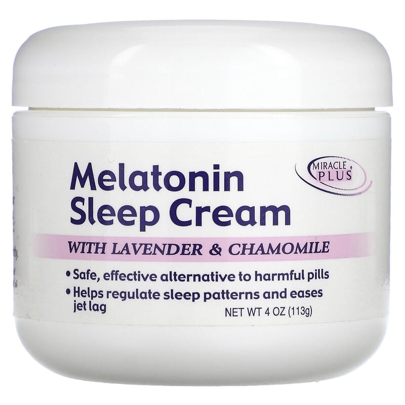 Miracle Plus Melatonin Sleep Cream With Lavender & Chamomile 4 oz (113 g) 8 Thực phẩm chức năng Miracle Plus Melatonin Sleep Cream With Lavender & Chamomile 4 oz (113 g) 819265006203