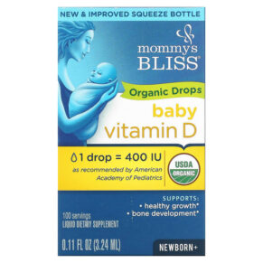 Thực phẩm chức năng Mommy's Bliss Vitamin D Organic Drops Newborn + 0.11 fl oz (3.24 ml) 679234056024