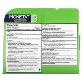 Thực phẩm bổ sung Monistat 3-Day Treatment Cream 3 Prefilled Applicators 0.18 oz (5 g) Each 363736442019