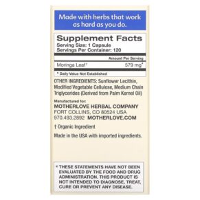 Motherlove Moringa 120 Liquid Capsules 3 Thực phẩm bổ sung Motherlove Moringa 120 Liquid Capsules 759160650029