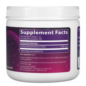 Thực phẩm bổ sung MRM Nutrition MSM Crystals 1.000 mg 7.05 oz (200 g) 609492220028