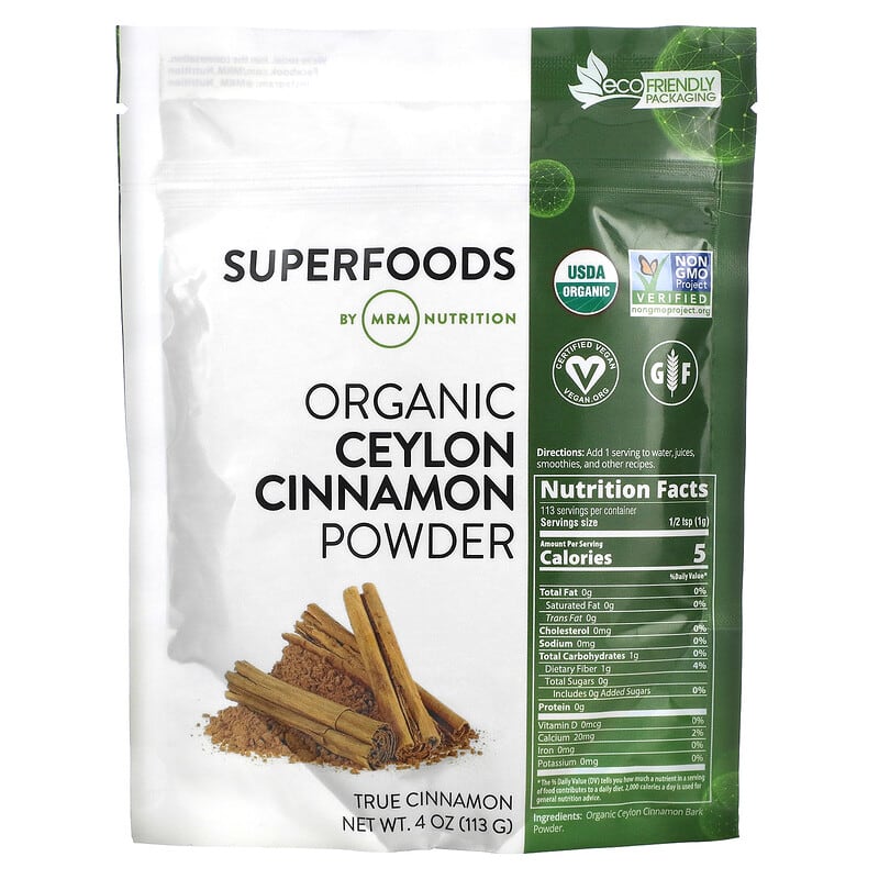 MRM Nutrition Organic Ceylon Cinnamon Powder 4 oz (113 g) 8 Thực phẩm chức năng MRM Nutrition Organic Ceylon Cinnamon Powder 4 oz (113 g) 609492800374
