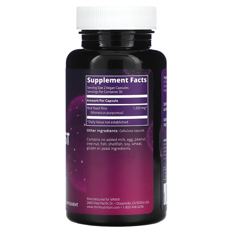 MRM Nutrition Red Yeast Rice 60 Vegan Capsules 2 Thực phẩm bổ sung MRM Nutrition Red Yeast Rice 60 Vegan Capsules 609492550187
