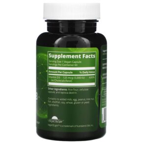Thực phẩm bổ sung MRM Nutrition Vegan Vitamin D3 5.000 IU 60 Vegan Capsules 609492231062
