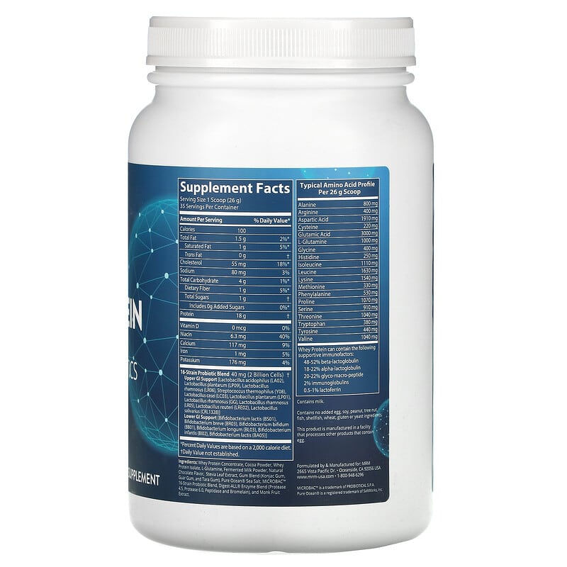 MRM Nutrition Whey Protein Chocolate 2 Billion Probiotics 2.02 lbs (917 g) 2 Thực phẩm bổ sung MRM Nutrition Whey Protein Chocolate 2 Billion Probiotics 2.02 lbs (917 g) 609492720047