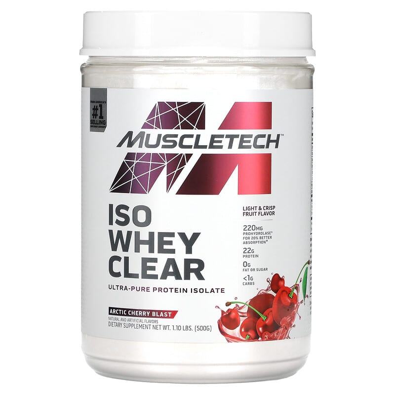 MuscleTech ISO Whey Clear Ultra-Pure Protein Isolate Arctic Cherry Blast 1.1 lbs (500 g) 8 Thực phẩm chức năng MuscleTech ISO Whey Clear Ultra-Pure Protein Isolate Arctic Cherry Blast 1.1 lbs (500 g) 631656714838