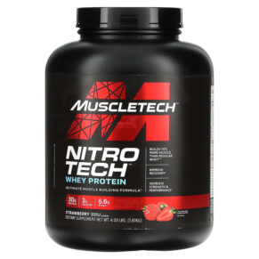 Thực phẩm chức năng MuscleTech Nitro Tech Whey Protein Strawberry 4 lbs (1.81 kg) 631656703306