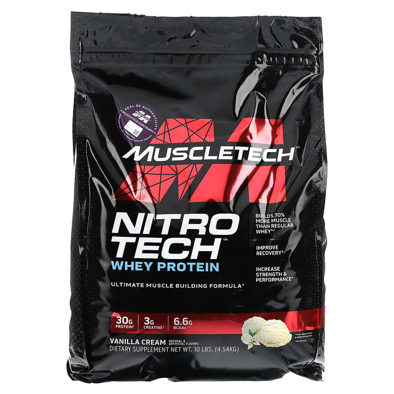 MuscleTech Performance Series Nitro Tech Whey Peptides & Isolate Lean Musclebuilder Vanilla 10 lbs (4.54 kg) 8 Thực phẩm chức năng MuscleTech Performance Series Nitro Tech Whey Peptides & Isolate Lean Musclebuilder Vanilla 10 lbs (4.54 kg) 631656709629