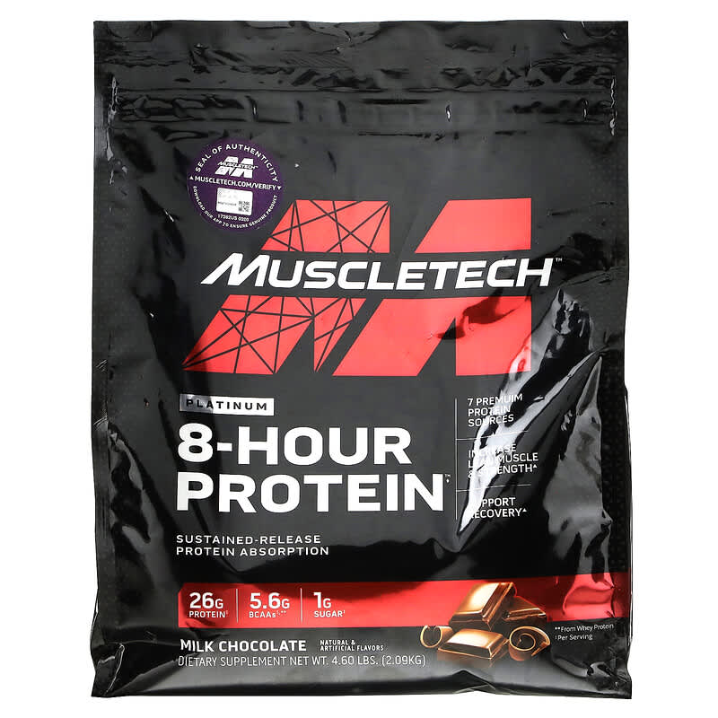 MuscleTech Platinum 8-Hour Protein Milk Chocolate 4.60 lbs (2.09 kg) 8 Thực phẩm chức năng MuscleTech Platinum 8-Hour Protein Milk Chocolate 4.60 lbs (2.09 kg) 631656703528