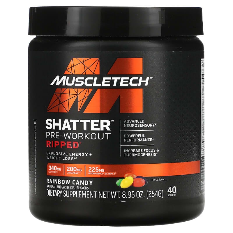MuscleTech Shatter Pre-Workout Ripped Rainbow Candy 8.95 oz (254 g) 8 Thực phẩm chức năng MuscleTech Shatter Pre-Workout Ripped Rainbow Candy 8.95 oz (254 g) 631656716504