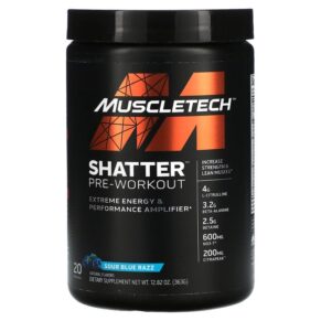 Thực phẩm chức năng MuscleTech Shatter Pre-Workout Sour Blue Razz 12.82 oz (363 g) 631656715682