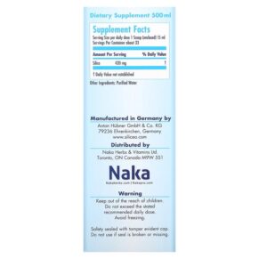 Thực phẩm bổ sung Naka Herbs & Vitamins Ltd Hubner Original Silica Gel 17 fl oz (500 ml) 623543125001