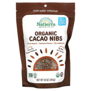 Thực phẩm chức năng Natierra Organic Cacao Nibs 10 oz (283 g) 812907014765