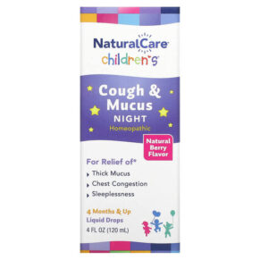 Thực phẩm chức năng NatraBio Children's Cough & Mucus Night 4 Months & Up Natural Berry 4 fl oz (120 ml) 371400883976