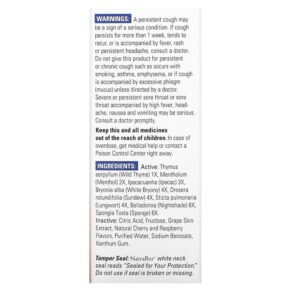 Thực phẩm bổ sung NatraBio Children's Cough Syrup Yummy Cherry-Berry  4 fl oz (120 ml) 371400552049