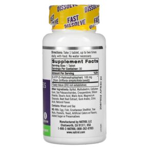 Thực phẩm bổ sung Natrol 5-HTP Fast Dissolve Extra Strength Wild Berry 100 mg 30 Tablets 047469060442