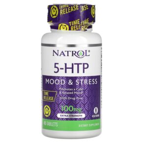 Thực phẩm chức năng Natrol 5-HTP Time Release Extra Strength 100 mg 45 Tablets 047469052287