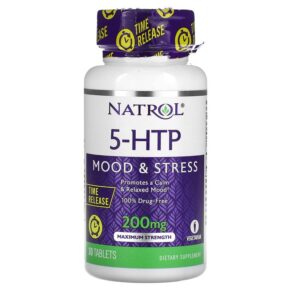 Thực phẩm chức năng Natrol 5-HTP Time Release Maximum Strength 200 mg 30 Tablets 047469051723